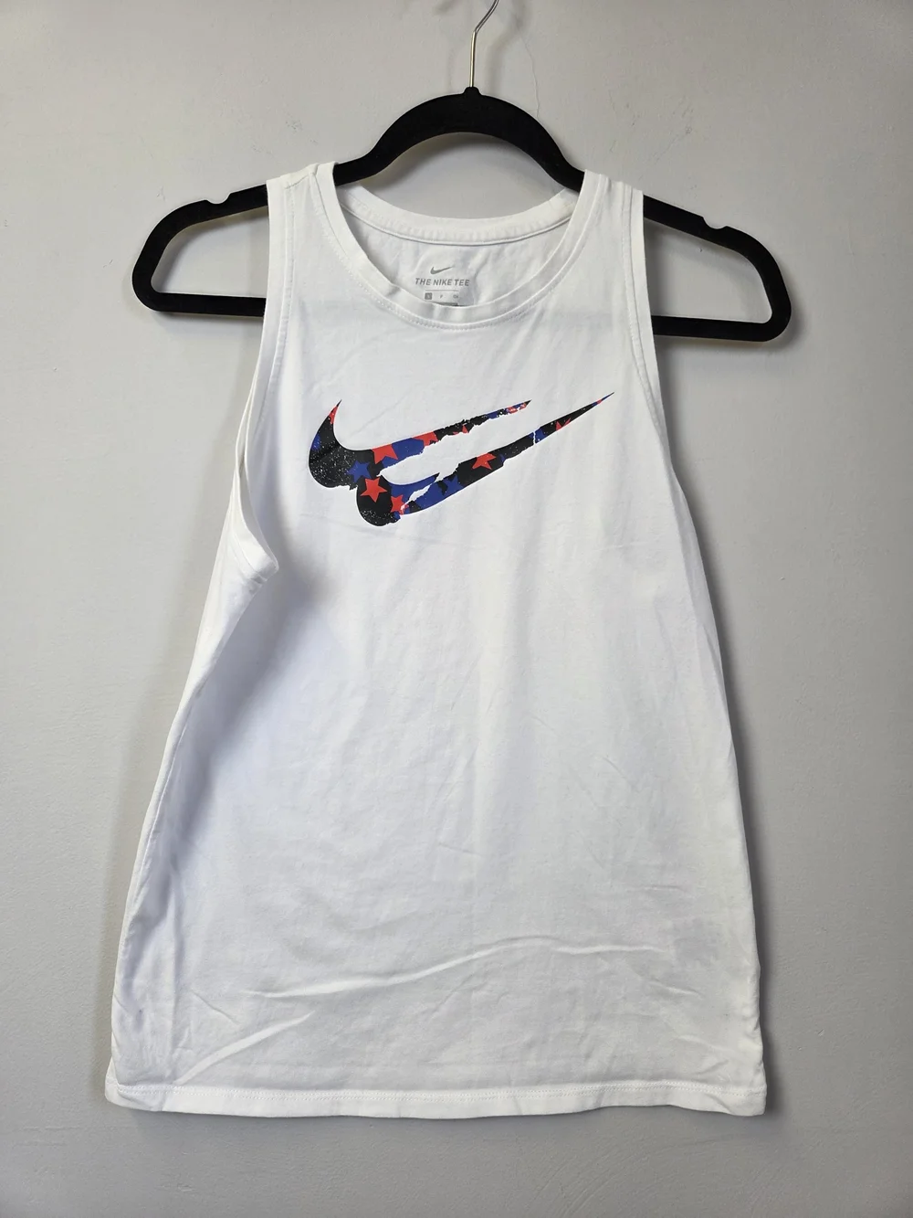 Nike White Tank with Stars Swoosh
